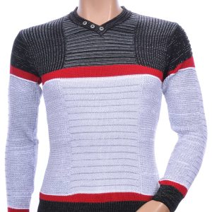 CI-BORG Wolff Blitz Moncler DIOR Philipp Plein PRADA Louis Vuitton GUCCI VERSACE KENZO Dsquared2 Levi's CHASIN G-STAR DOLCE & GABBANA DIESEL PME LEGEND WAM DENIM LACOSTE trendy v-hals dunne heren trui Grijs-Rood