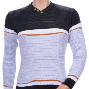 CI-BORG Wolff Blitz Moncler DIOR Philipp Plein PRADA Louis Vuitton GUCCI VERSACE KENZO Dsquared2 Levi's CHASIN G-STAR DOLCE & GABBANA DIESEL PME LEGEND WAM DENIM LACOSTE trendy v-hals dunne heren trui Wit-Beige