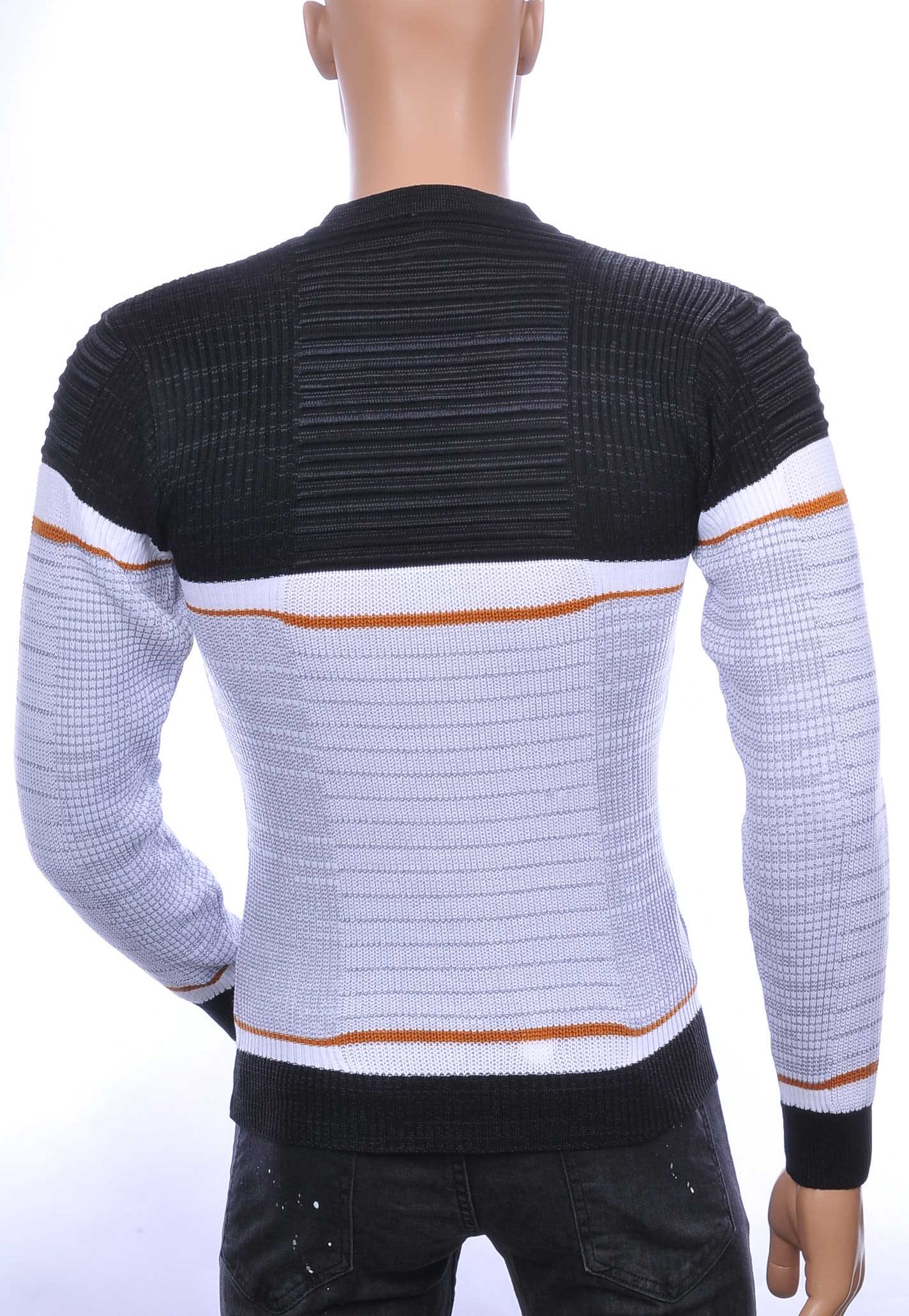 CI-BORG Wolff Blitz Moncler DIOR Philipp Plein PRADA Louis Vuitton GUCCI VERSACE KENZO Dsquared2 Levi's CHASIN G-STAR DOLCE & GABBANA DIESEL PME LEGEND WAM DENIM LACOSTE trendy v-hals dunne heren trui Wit-Beige