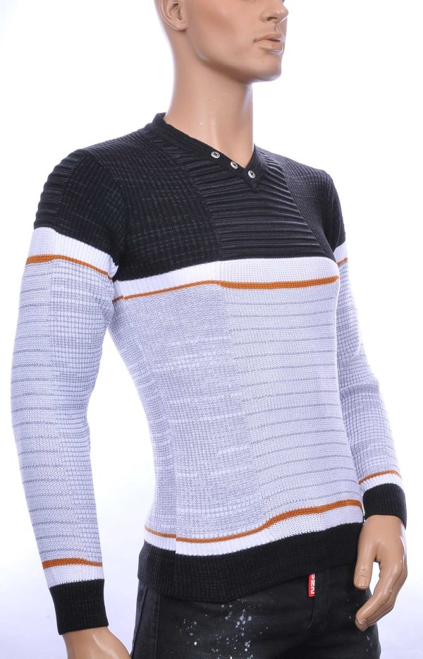 CI-BORG Wolff Blitz Moncler DIOR Philipp Plein PRADA Louis Vuitton GUCCI VERSACE KENZO Dsquared2 Levi's CHASIN G-STAR DOLCE & GABBANA DIESEL PME LEGEND WAM DENIM LACOSTE trendy v-hals dunne heren trui Wit-Beige