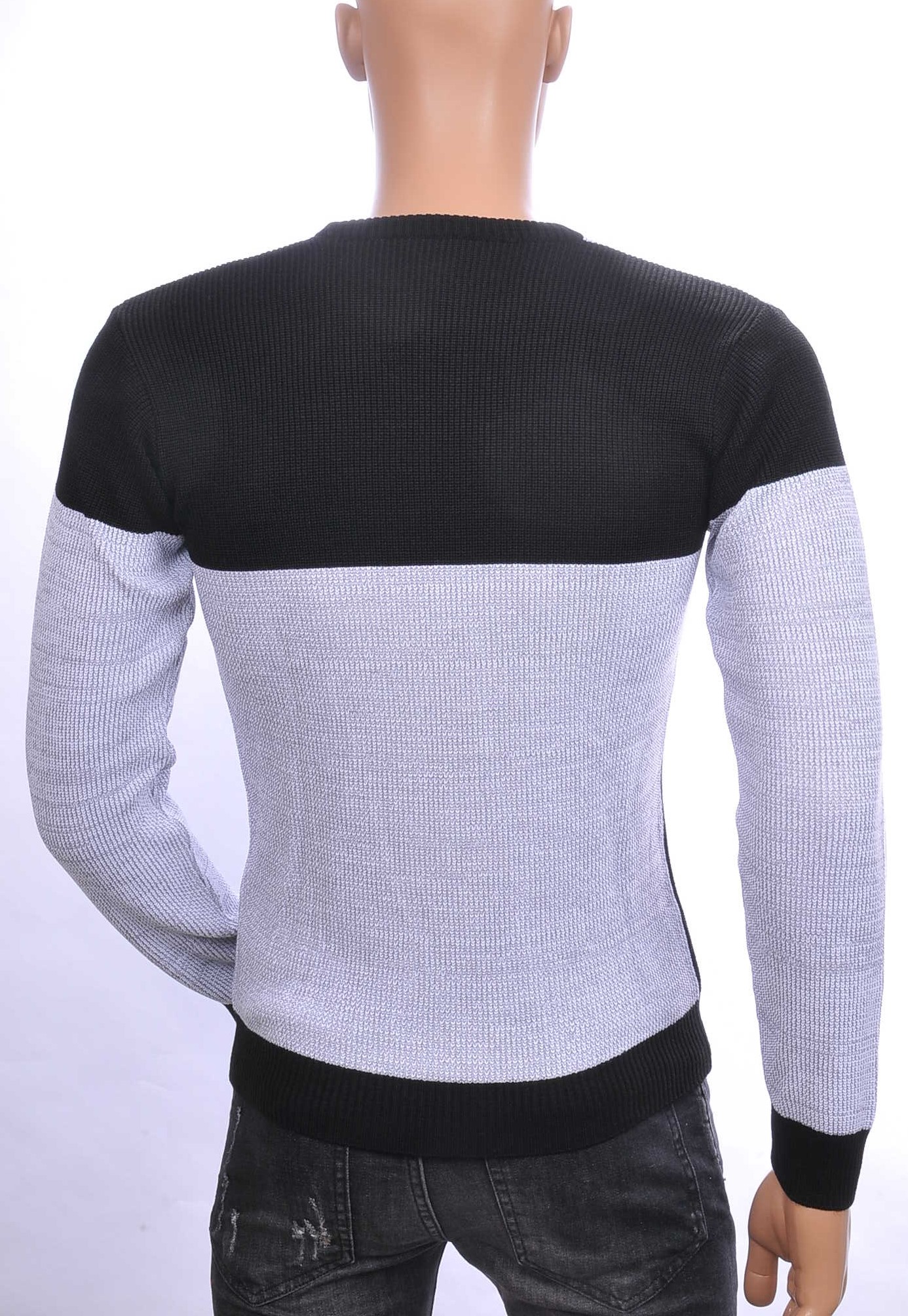 CI-BORG trendy ronde hals dunne heren trui Grijs