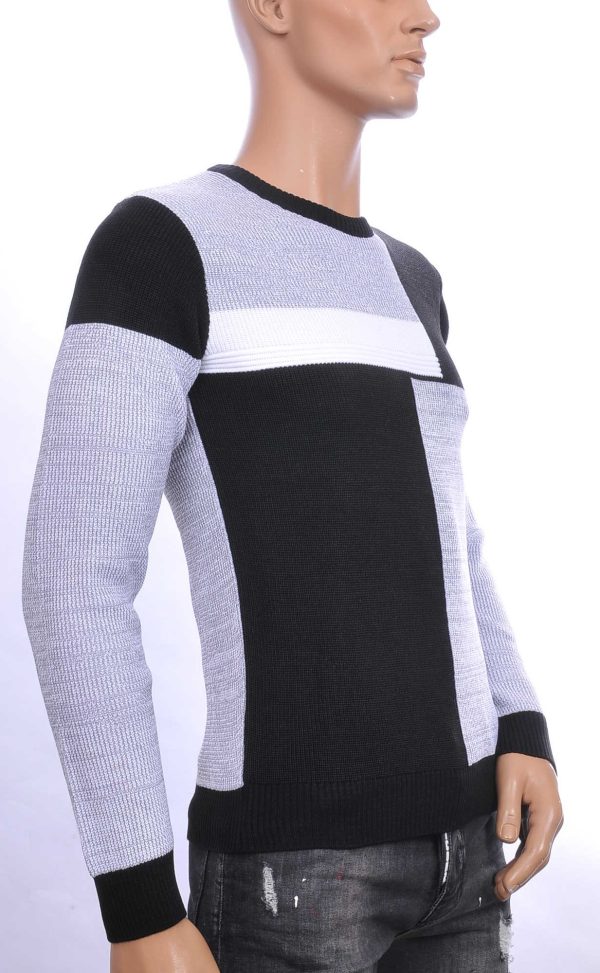 CI-BORG trendy ronde hals dunne heren trui Grijs