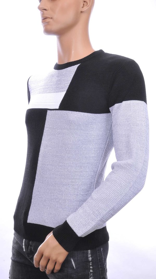 CI-BORG trendy ronde hals dunne heren trui Grijs