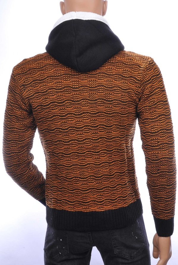 CLUB-JU Wolff Blitz Moncler DIOR Philipp Plein PRADA Louis Vuitton GUCCI VERSACE KENZO Dsquared2 Levi's CHASIN G-STAR DOLCE & GABBANA DIESEL PME LEGEND WAM DENIM LACOSTE trendy grof gebreide heren vest met capuchon Bruin