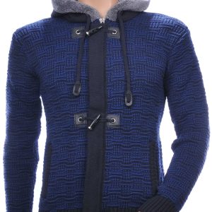 CLUB-JU Wolff Blitz Moncler DIOR Philipp Plein PRADA Louis Vuitton GUCCI VERSACE KENZO Dsquared2 Levi's CHASIN G-STAR DOLCE & GABBANA DIESEL PME LEGEND WAM DENIM LACOSTE trendy grof gebreide heren vest met capuchon Navy