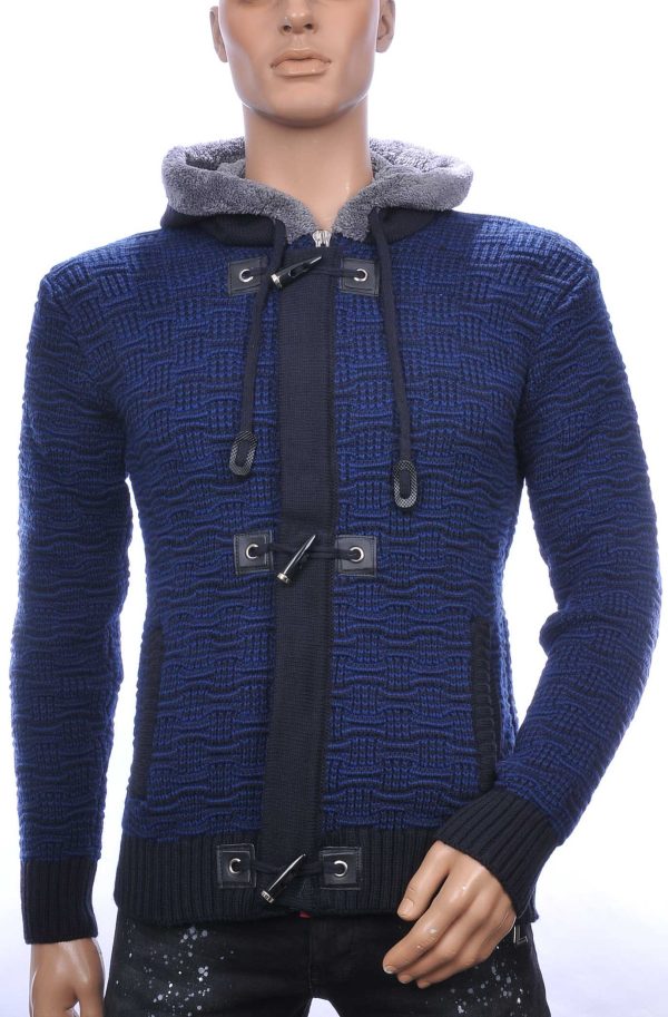CLUB-JU Wolff Blitz Moncler DIOR Philipp Plein PRADA Louis Vuitton GUCCI VERSACE KENZO Dsquared2 Levi's CHASIN G-STAR DOLCE & GABBANA DIESEL PME LEGEND WAM DENIM LACOSTE trendy grof gebreide heren vest met capuchon Navy