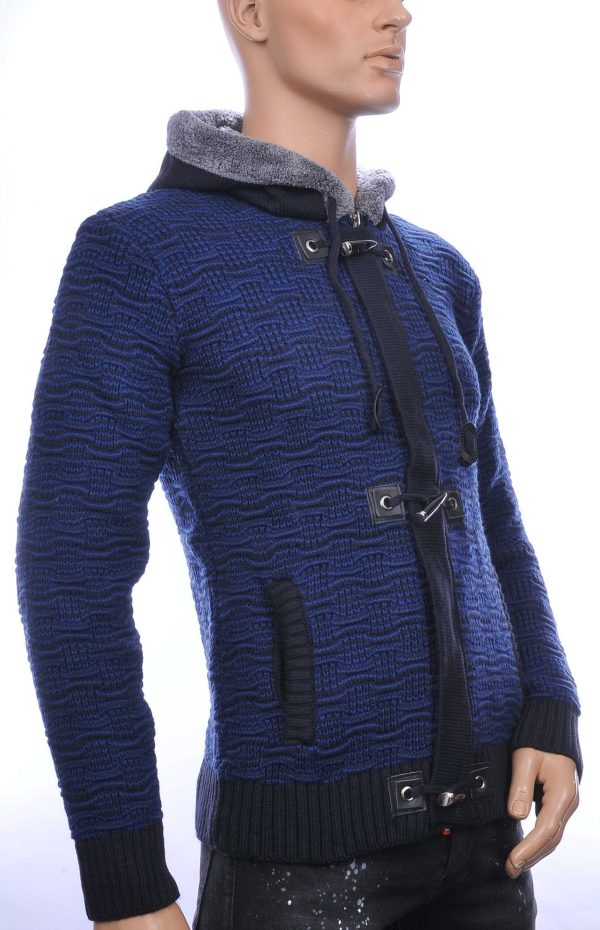 CLUB-JU Wolff Blitz Moncler DIOR Philipp Plein PRADA Louis Vuitton GUCCI VERSACE KENZO Dsquared2 Levi's CHASIN G-STAR DOLCE & GABBANA DIESEL PME LEGEND WAM DENIM LACOSTE trendy grof gebreide heren vest met capuchon Navy