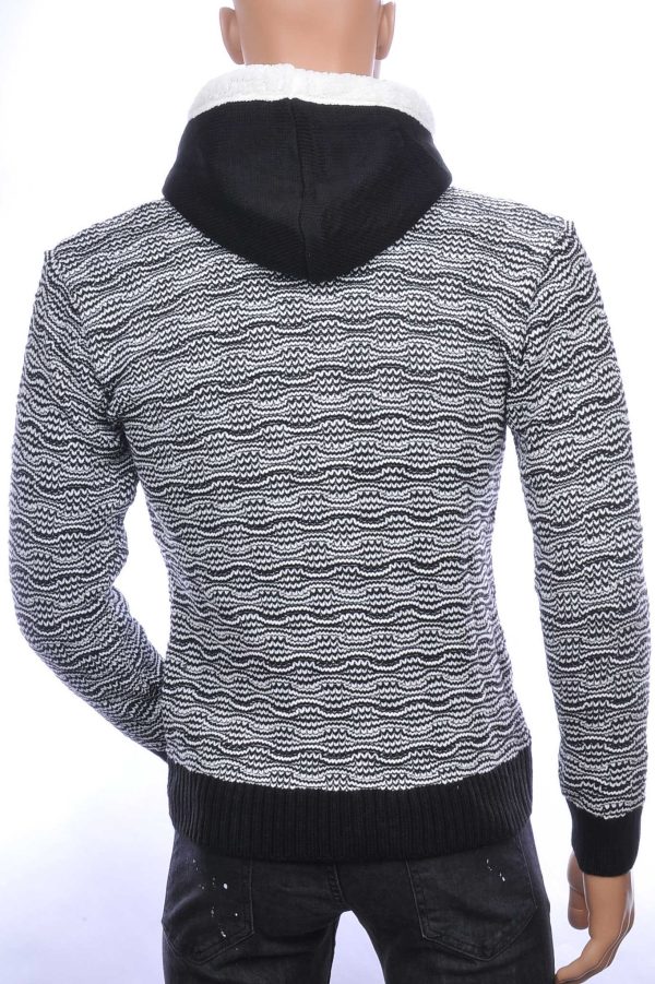 CLUB-JU Wolff Blitz Moncler DIOR Philipp Plein PRADA Louis Vuitton GUCCI VERSACE KENZO Dsquared2 Levi's CHASIN G-STAR DOLCE & GABBANA DIESEL PME LEGEND WAM DENIM LACOSTE trendy grof gebreide heren vest met capuchon Wit