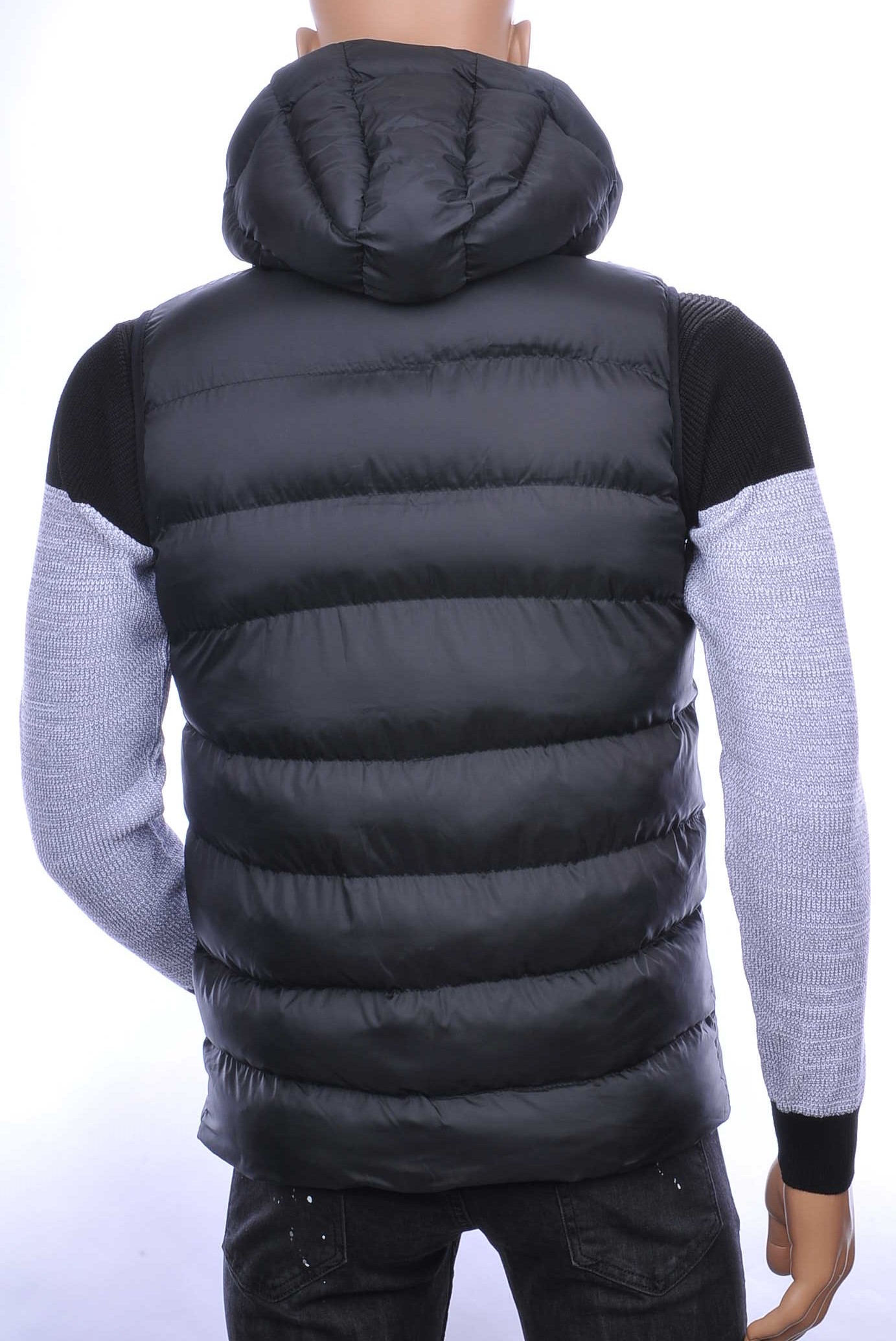 ICON2 trendy heren Bodywarmers met permanent capuchon Zwart