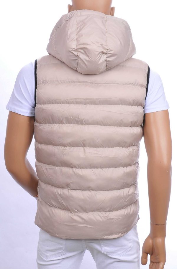 ICON2 trendy heren Bodywarmers met permanent capuchon Beige