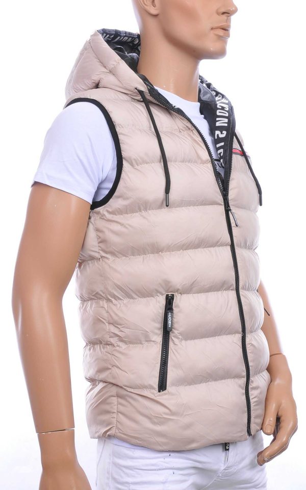 ICON2 trendy heren Bodywarmers met permanent capuchon Beige