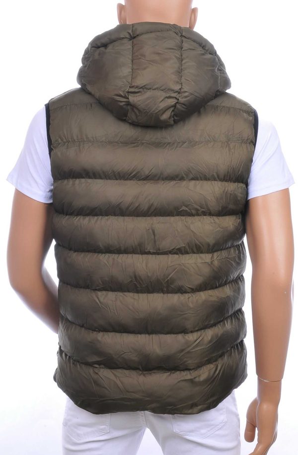 ICON2 trendy heren Bodywarmers met permanent capuchon Khaki