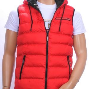 ICON2 trendy heren Bodywarmers met permanent capuchon Rood