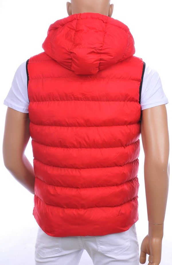 ICON2 trendy heren Bodywarmers met permanent capuchon Rood