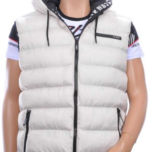 ICON2 trendy heren Bodywarmers met permanent capuchon Wit