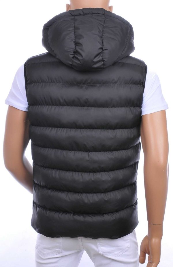 ICON2 trendy heren Bodywarmers met permanent capuchon Zwart