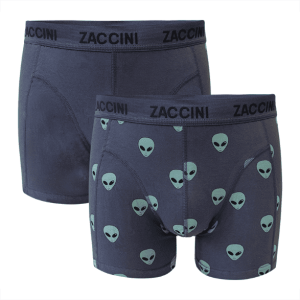 Zaccini 2-pack boxershorts perfect fit allover Alien print Antraciet