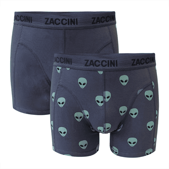 Zaccini 2-pack boxershorts perfect fit allover Alien print Antraciet