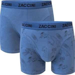 Zaccini 2-pack boxershorts perfect fit allover Nazca print Blauw