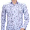 FERLUCCI allover multi kleur egeltjes dessin heren overhemd Wit