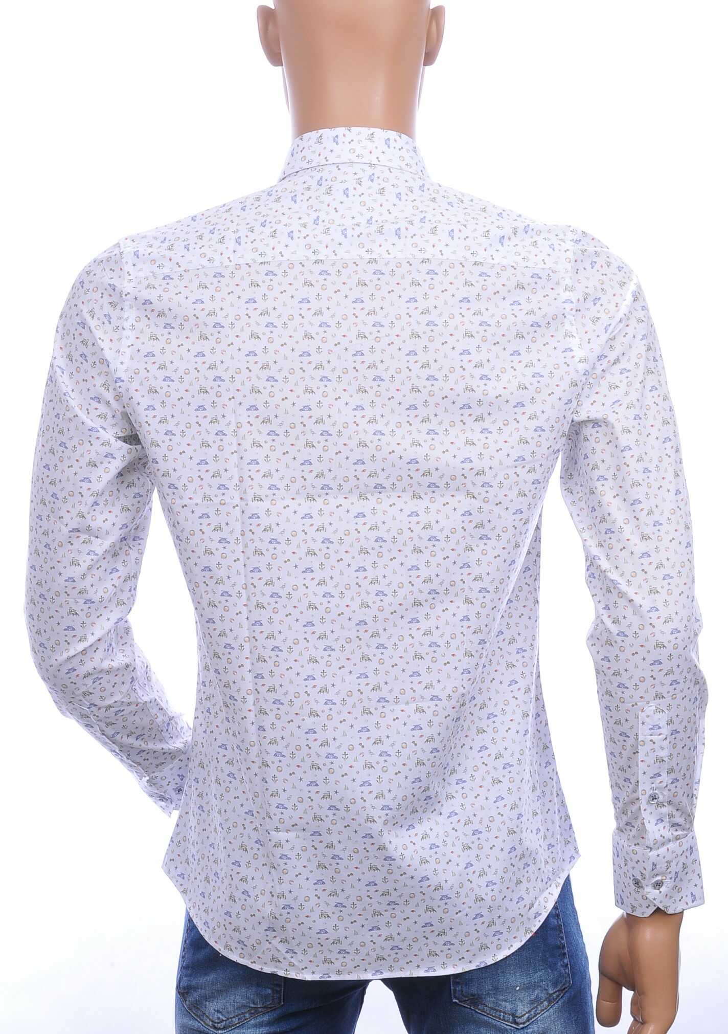 FERLUCCI allover mini objecten dessin heren overhemd Wit