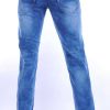 JAYLVIS regular fit stretch heren jeans met contrast kleur stiksels Blauw
