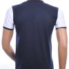 CLUB JU Trendy Allover Bladeren Dessin Heren Polo T-Shirt met Sier Borstzakje – Navy