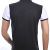 CLUB JU Trendy Allover Bladeren Dessin Heren Polo T-Shirt met Sier Borstzakje – Zwart