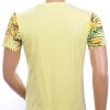 CLUB-JU ronde hals allover palmbomen bladeren print heren Hawaii T-Shirt Geel