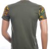 CLUB-JU ronde hals allover palmbomen bladeren print heren Hawaii T-Shirt Khaki
