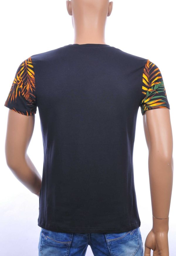 CLUB-JU ronde hals allover palmbomen bladeren print heren Hawaii T-Shirt Navy