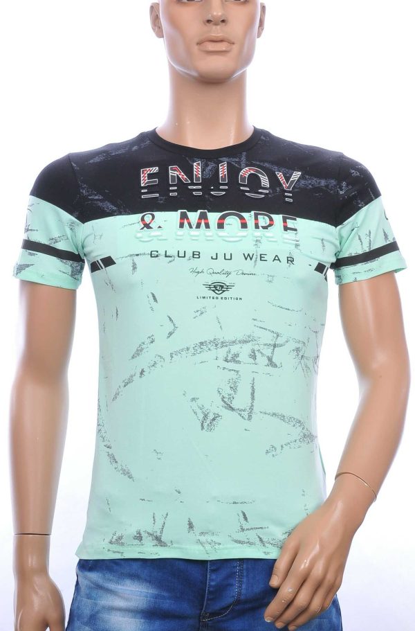 Ci Borg ENJOY & MORE ronde hals T-shirt met 3D letters Mint