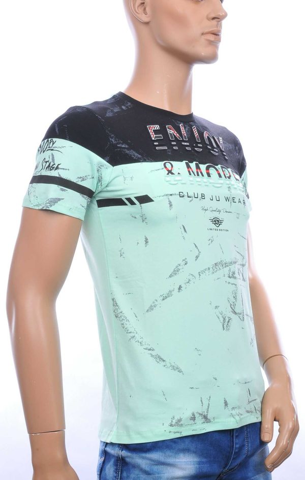 Ci Borg ENJOY & MORE ronde hals T-shirt met 3D letters Mint