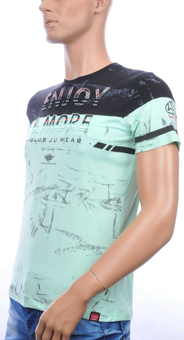 Ci Borg ENJOY & MORE ronde hals T-shirt met 3D letters Mint