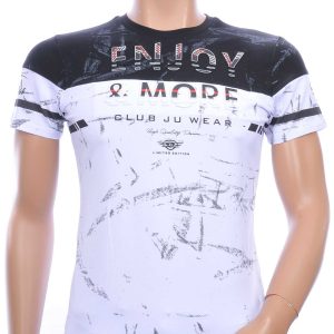 Ci Borg ENJOY & MORE ronde hals T-shirt met 3D letters Wit