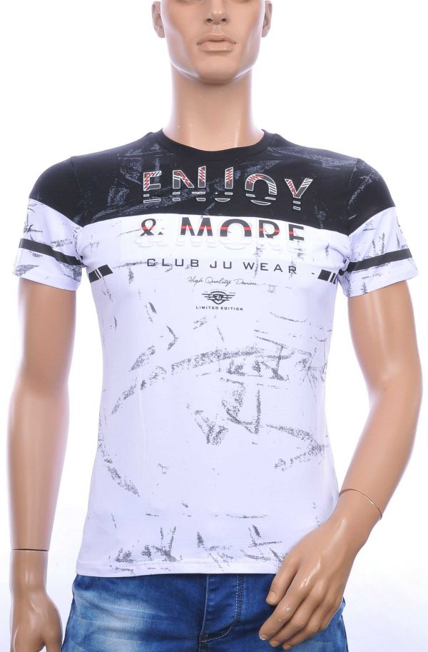 Ci Borg ENJOY & MORE ronde hals T-shirt met 3D letters Wit