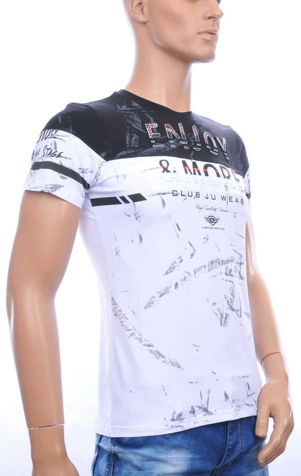 Ci Borg ENJOY & MORE ronde hals T-shirt met 3D letters Wit