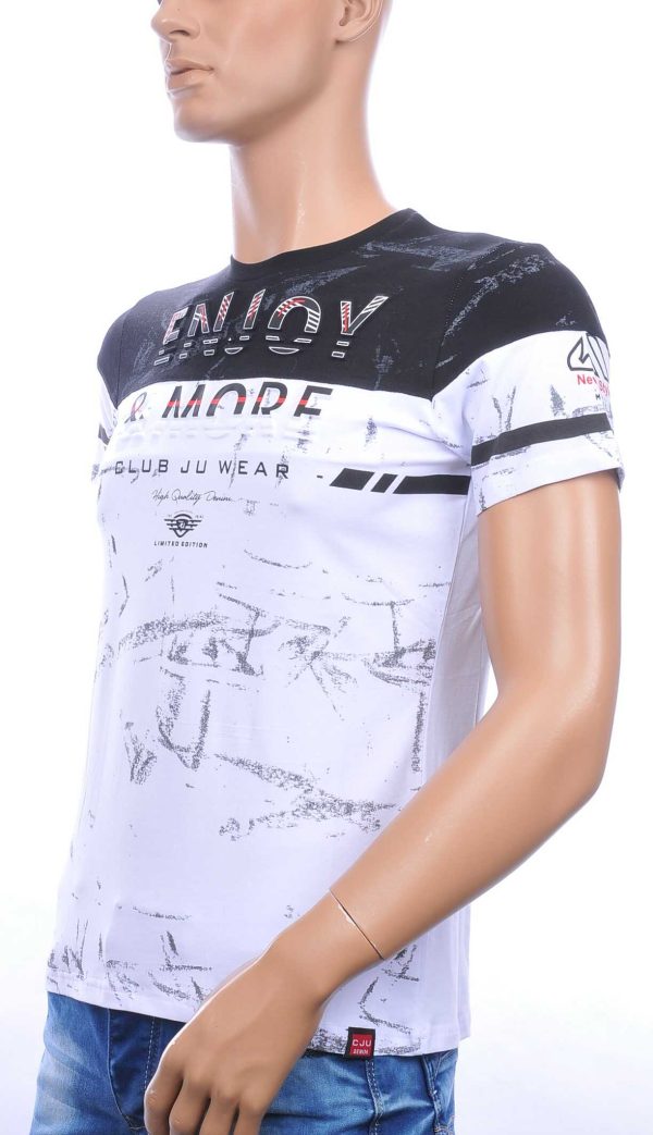 Ci Borg ENJOY & MORE ronde hals T-shirt met 3D letters Wit