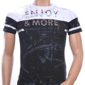 Ci Borg ENJOY & MORE ronde hals T-shirt met 3D letters Zwart