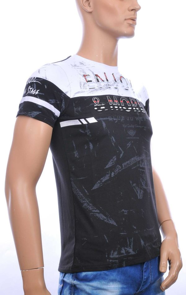 Ci Borg ENJOY & MORE ronde hals T-shirt met 3D letters Zwart