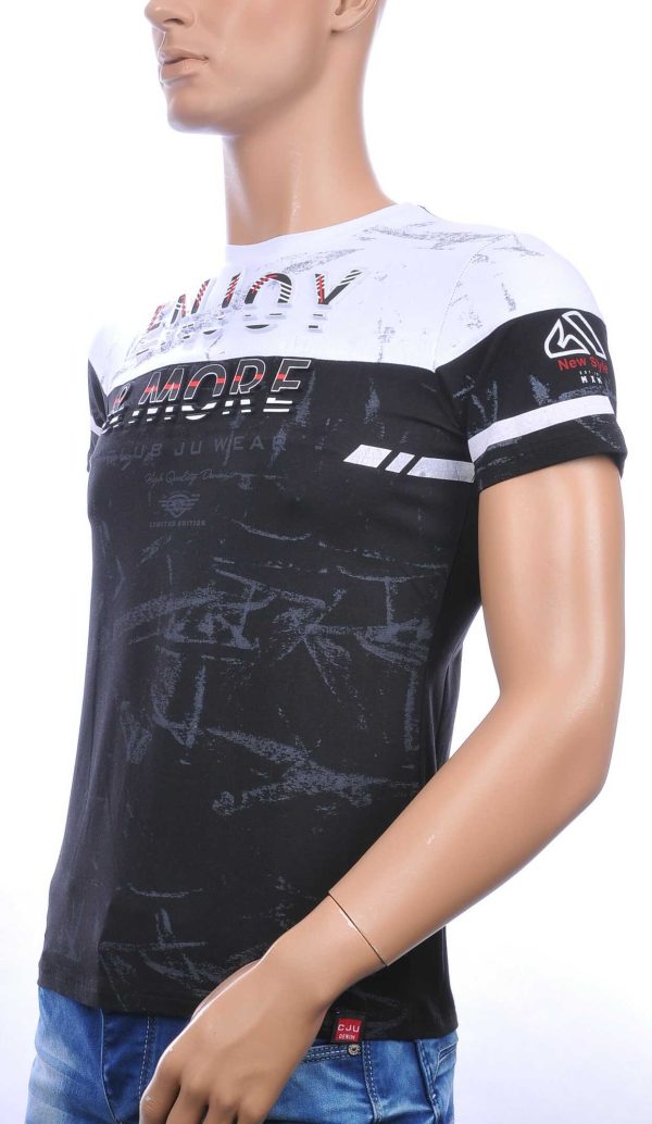 Ci Borg ENJOY & MORE ronde hals T-shirt met 3D letters Zwart
