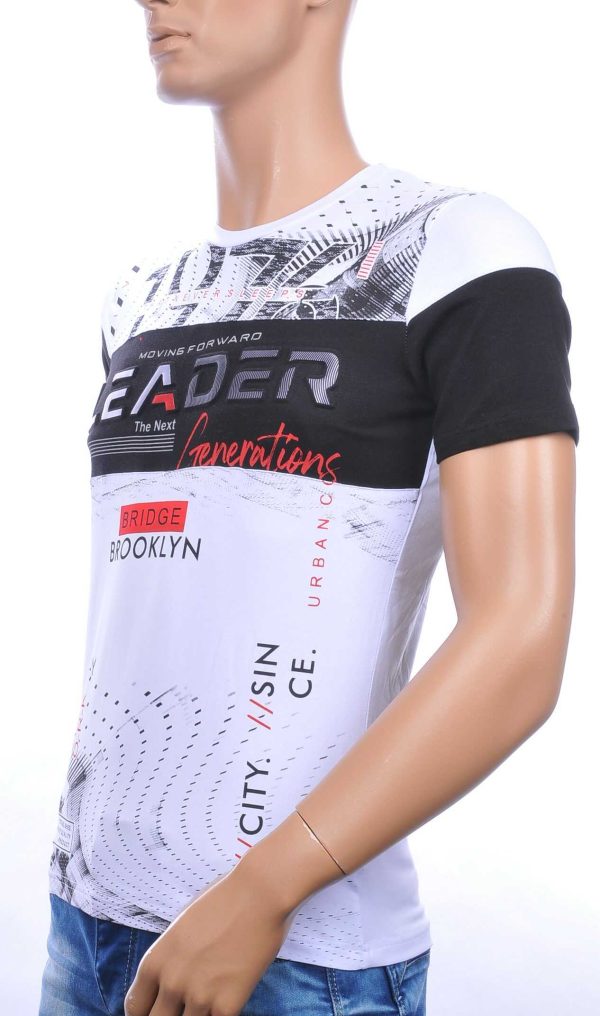 Ci Borg trendy LEADER ronde hals heren T-shirt met 3D letters Wit