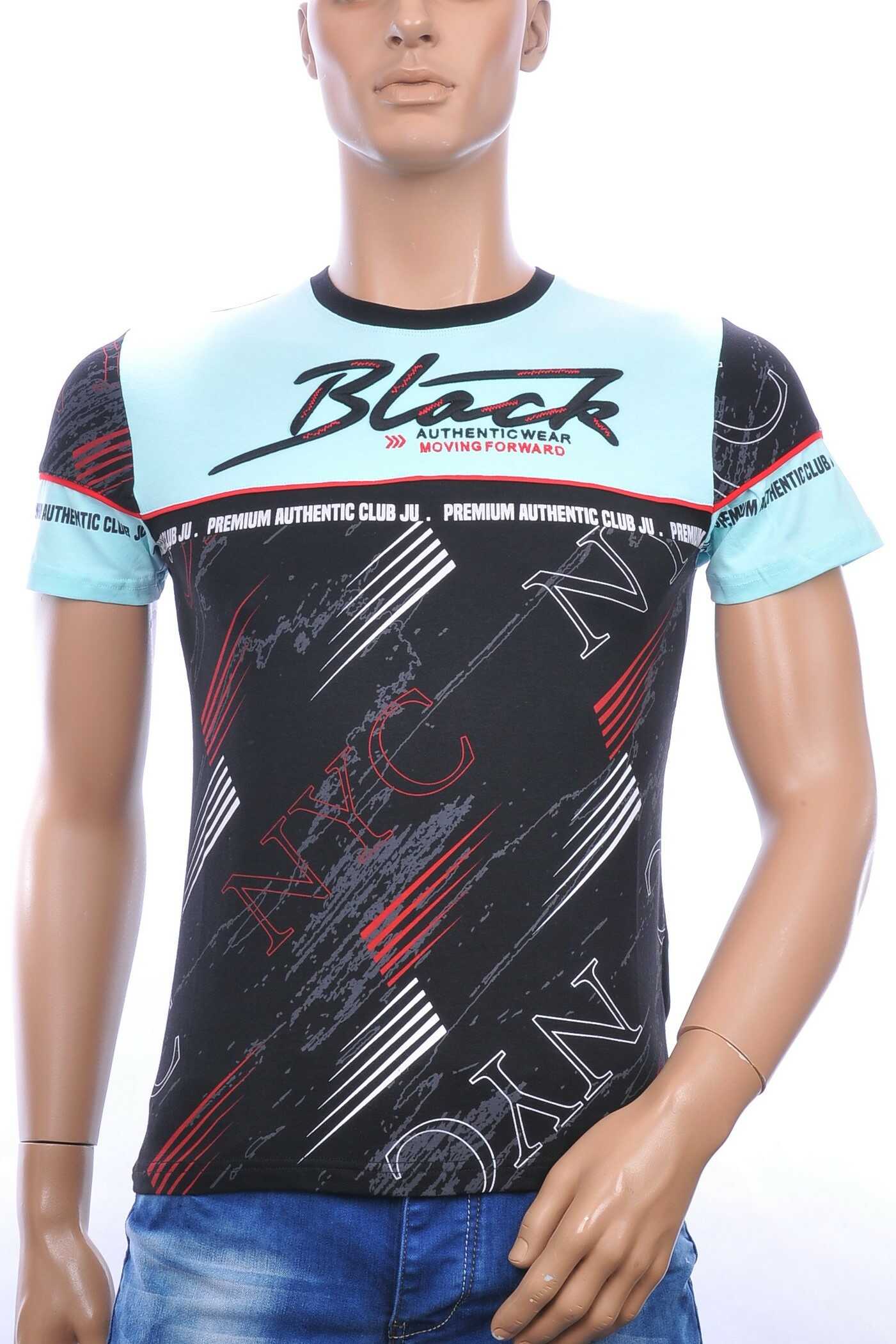 Ci-Borg trendy Black NYC ronde hals heren T-shirt Mint