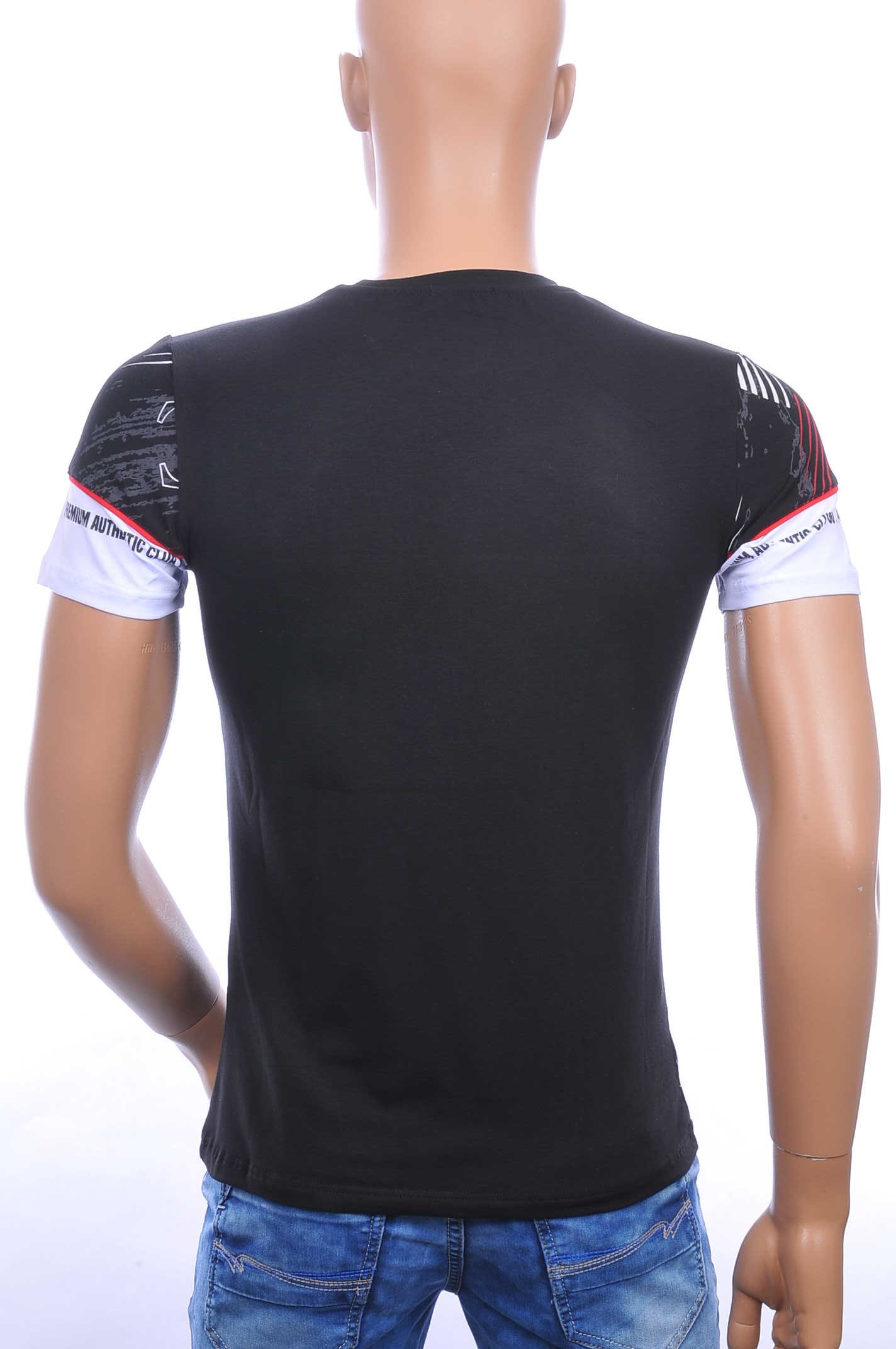 Ci-Borg trendy Black NYC ronde hals heren T-shirt Zwart