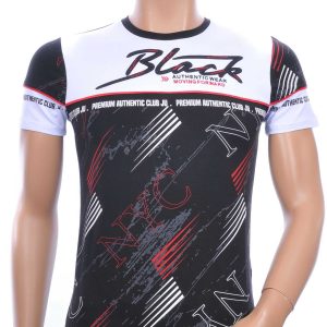 Ci-Borg trendy Black NYC ronde hals heren T-shirt Zwart