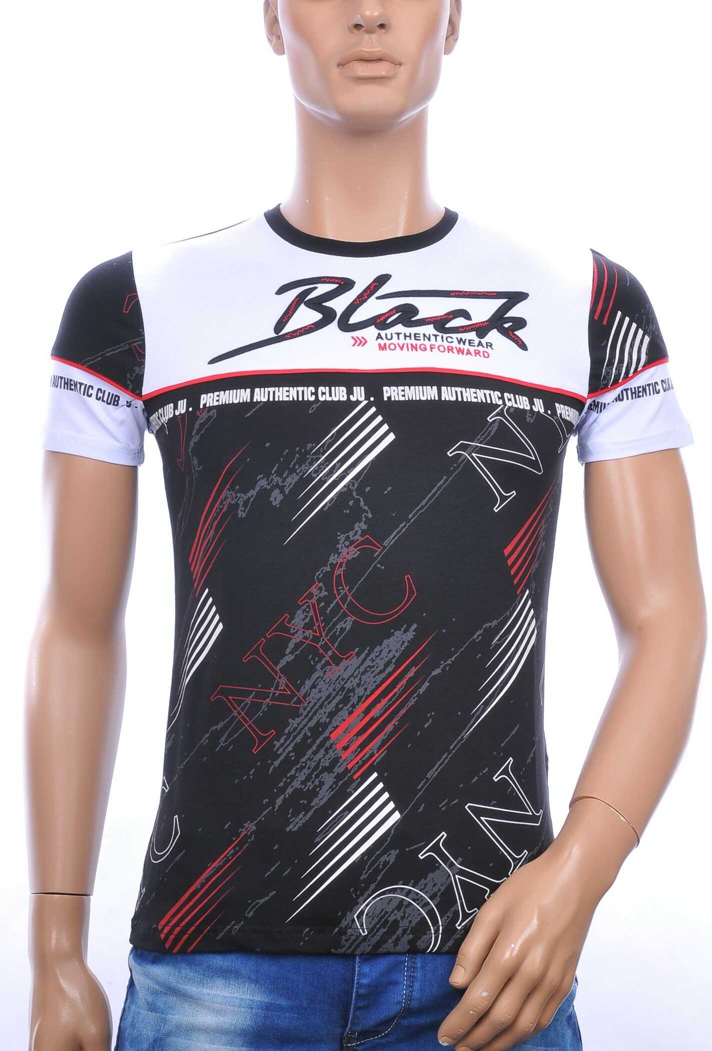 Ci-Borg trendy Black NYC ronde hals heren T-shirt Zwart