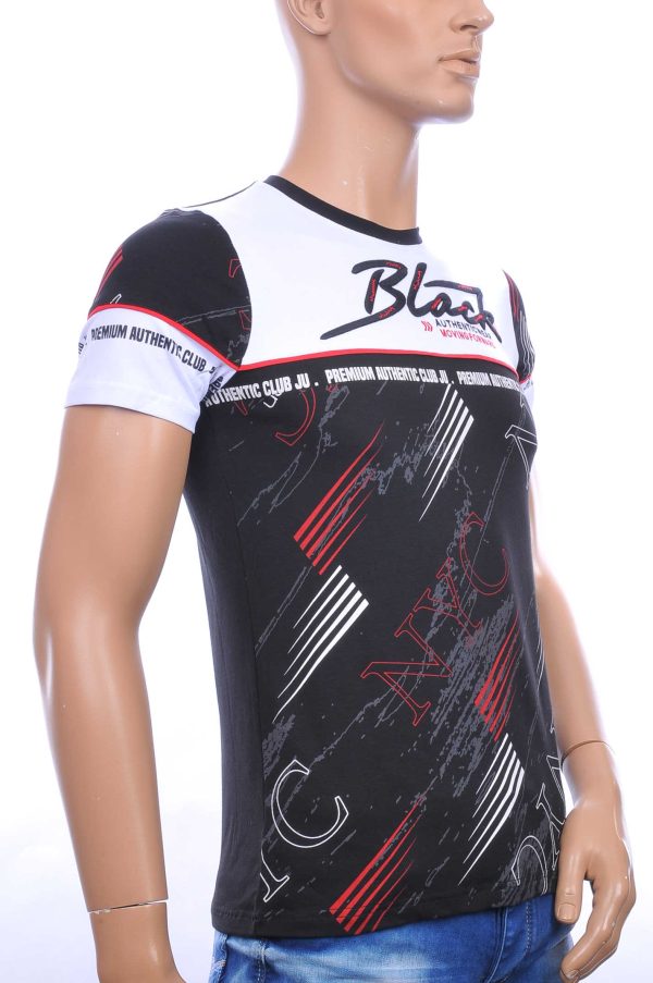Ci-Borg trendy Black NYC ronde hals heren T-shirt Zwart