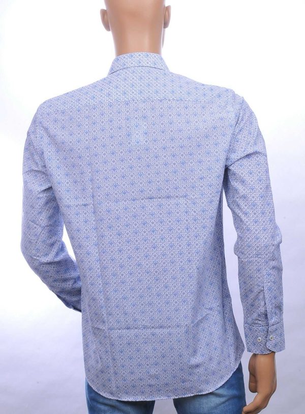 Corrino Italiaanse getailleerd slim fit allover bloemen dessin heren overhemd Wit