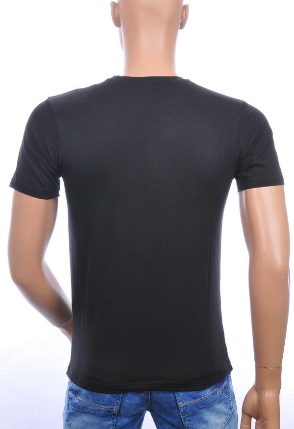 FRANCO RENZO ronde hals heren skull T-shirt met goudkleurige steentjes Zwart