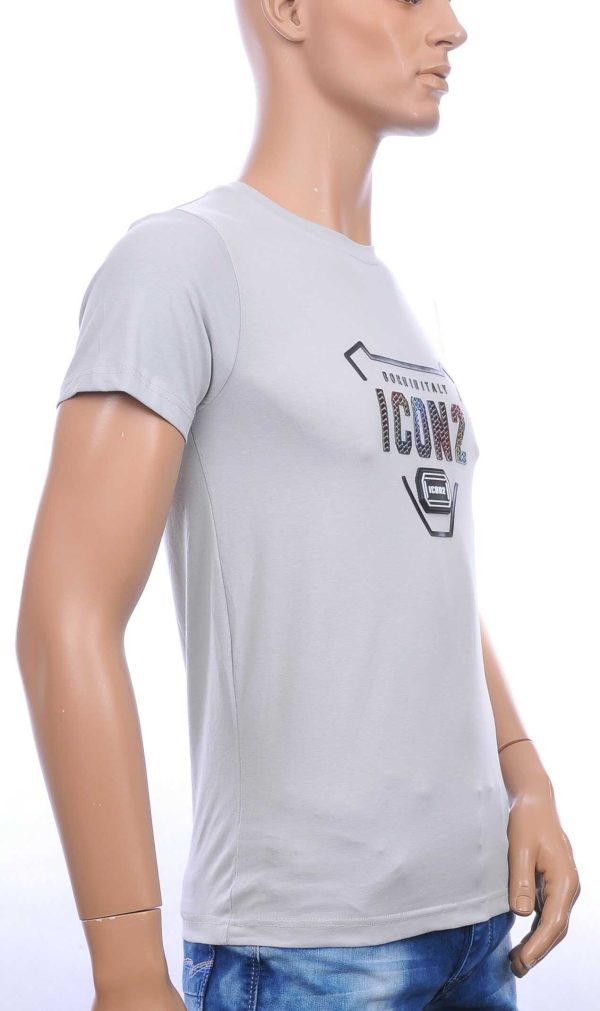 ICON2 ronde hals heren T-shirt met 3D letters Grijs